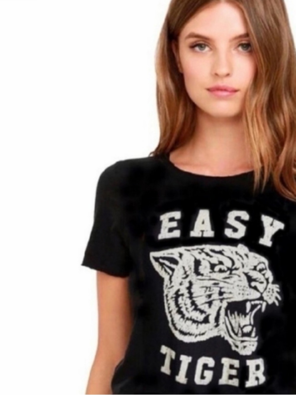 Chaser Easy Tiger Graphic Tee - Black with White Print